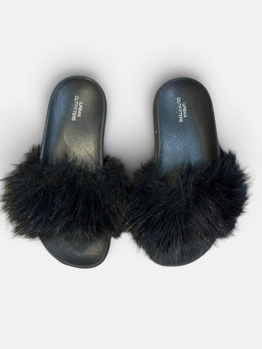🌟5 for $25🌟 Urban Outfitters Black Faux Fur Slide Sandals